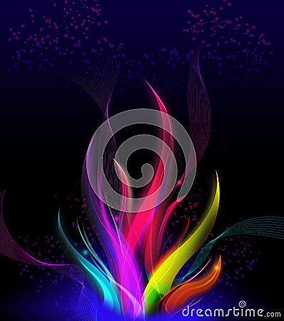 Stylish wavy flame - Colorful elegant abstract background. Stock Photo