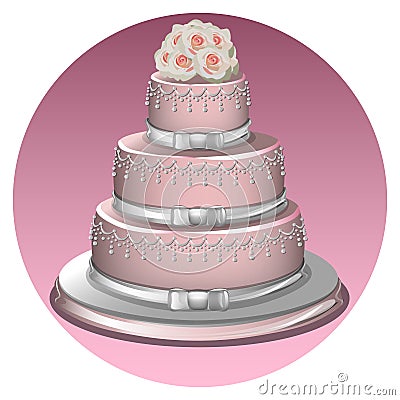 A stylish wedding cake Vector Illustration