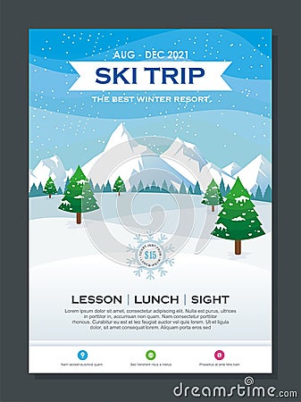 Stylish Winter Flyer or Poster Template Design Stock Photo