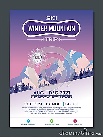 Stylish Winter Flyer or Poster Template Design Stock Photo