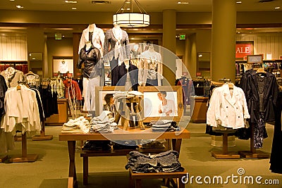 Stylish woman clothing in store Editorial Stock Photo