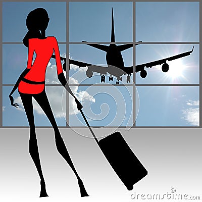 Stylish women traveler Stock Photo