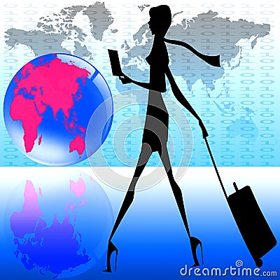 Stylish women world travel Stock Photo