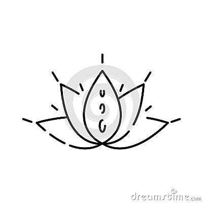 Stylish yoga themed icon on white background. Selfcare, Meditation, Mental health, Healthy lifestyle, psychology, alternative Vector Illustration