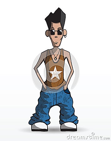 Stylish young guy. Urban style. Vector Vector Illustration
