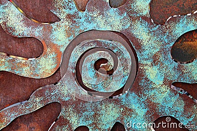 Stylistic Sun - Metal Garden Art Stock Photo