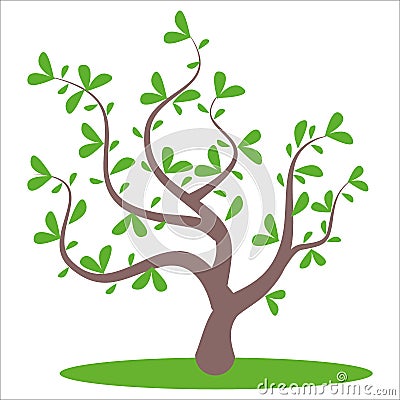 stylized abstract summer tree. Vector Illustration