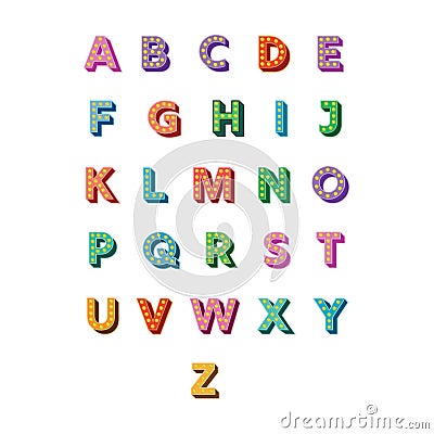 Stylized alphabet for creative design of greetings, banners, cards and designs Vector Illustration