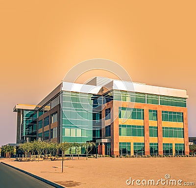 Stylized altered corporate modern office building Stock Photo