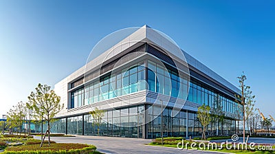 Stylized altered generic corporate r and d modern office building Stock Photo