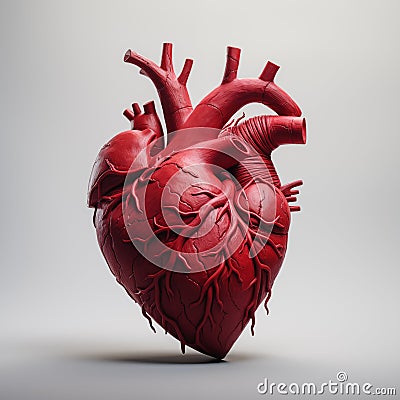 Stylized Anatomical Human Heart Illustration. Anatomical Artistry Cartoon Illustration