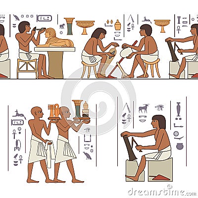 Stylized ancient egypt banner Vector Illustration