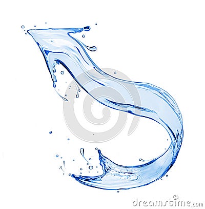 Stylized arrow made of water Stock Photo