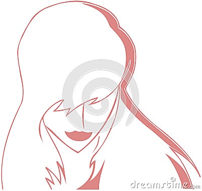 isolated artistic woman face in red tones Stock Photo