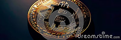 Stylized background Bitcoin coin for a cryptocurrency-related project. Stock Photo