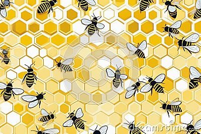 Stylized beehive, yellow and white background Stock Photo