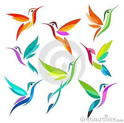 Stylized Birds Vector Illustration