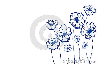 Stylized blue flowers Stock Photo