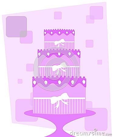 Stylized cake on abstract background Stock Photo