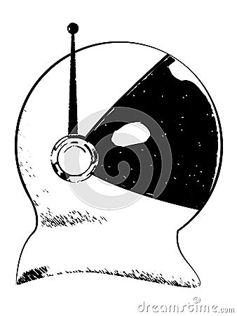 Cartoon spaceman helmet. Vector Illustration