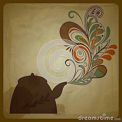 Stylized cattle and steam Vector Illustration