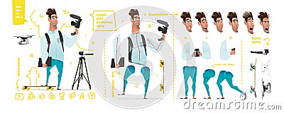 Stylized characters set for animation. Vector Illustration