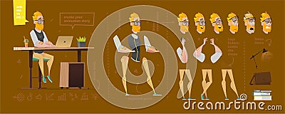 Stylized characters set for animation. Vector Illustration