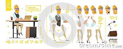 Stylized characters set for animation. Vector Illustration