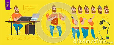 Stylized characters set for animation Vector Illustration