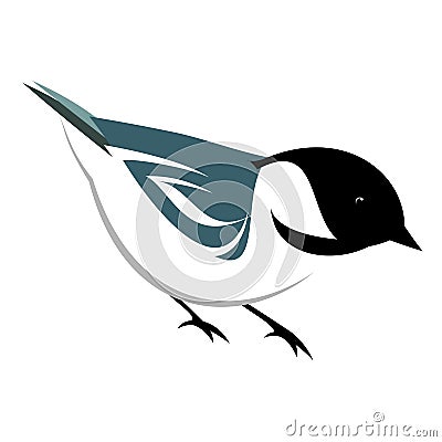 Stylized Chickadee Illustration Vector Illustration