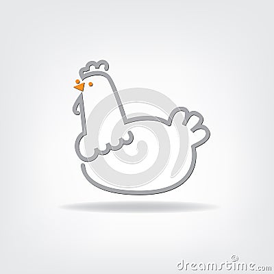 Stylized chicken, vector illustration Vector Illustration