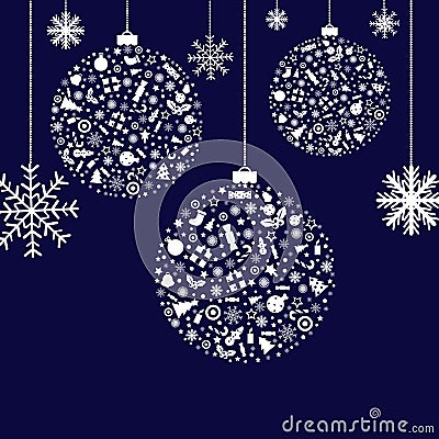 Stylized Christmas Balls. Vector Vector Illustration