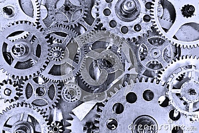 Stylized collage of a mechanical device Stock Photo