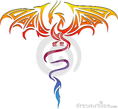 Stylized colored dragon in vector Vector Illustration