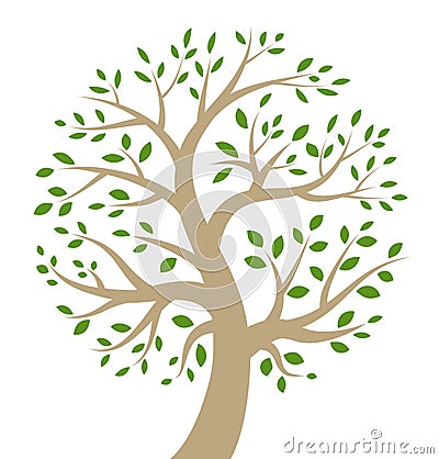 Stylized colorful tree icon Vector Illustration