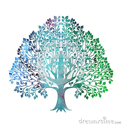 Stylized colorful tree Stock Photo