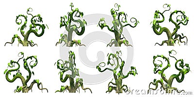 Stylized creeper, PNG transparent background Stock Photo