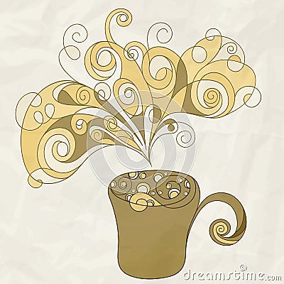 Stylized cup of coffee Vector Illustration