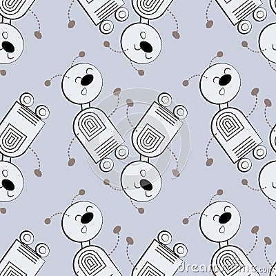 stylized dancing robots - graphics. Machine Revolt, Artificial Intelligence, Automation. robotization. Design elements Vector Illustration