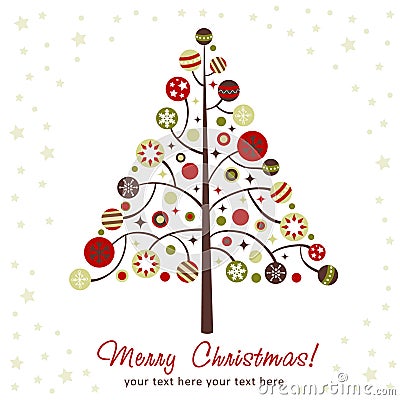 Stylized design Christmas tree Vector Illustration