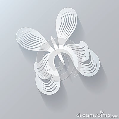 Stylized design element. Abstract 3D Geometrical Design. Butterfly. Vector Illustration