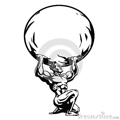 Atlas Stylized Drawing Vector Illustration