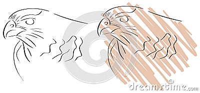 Stylized Eagle isolated in black Stock Photo