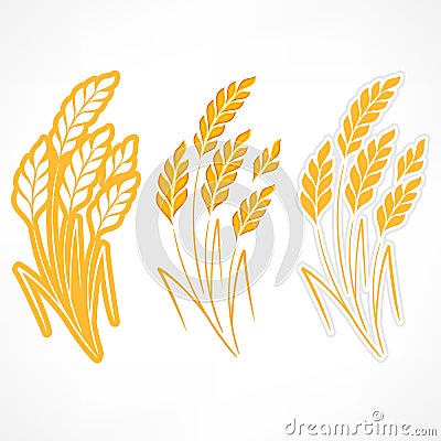 Stylized ears of wheat Vector Illustration