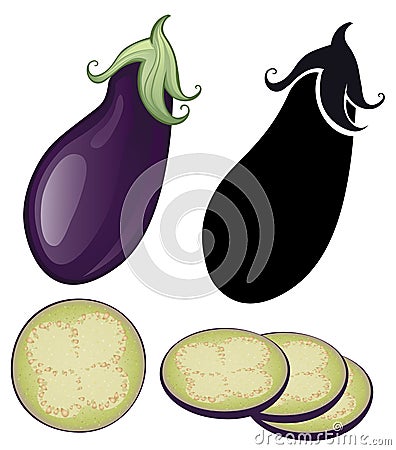 Stylized eggplant Vector Illustration