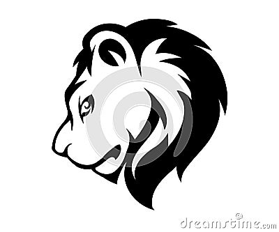 Stylized face of lion isolated Vector Illustration