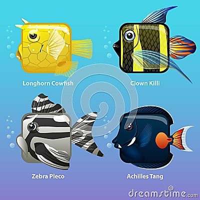 Stylized fish are square Stock Photo