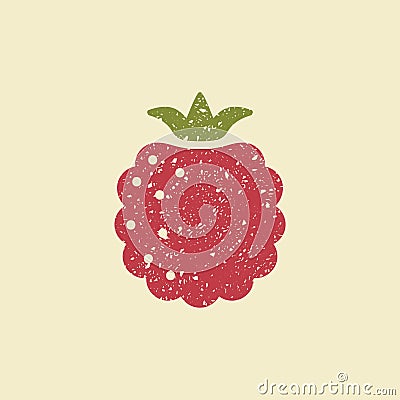 Stylized flat icon of a raspberry. Vector Illustration