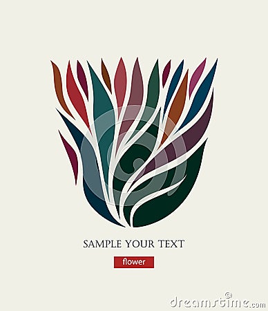 Stylized floral petals logotype. Decorative element. Vector Illustration