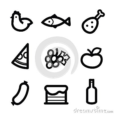 Stylized food icons Vector Illustration